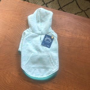Green &white dog hoodie